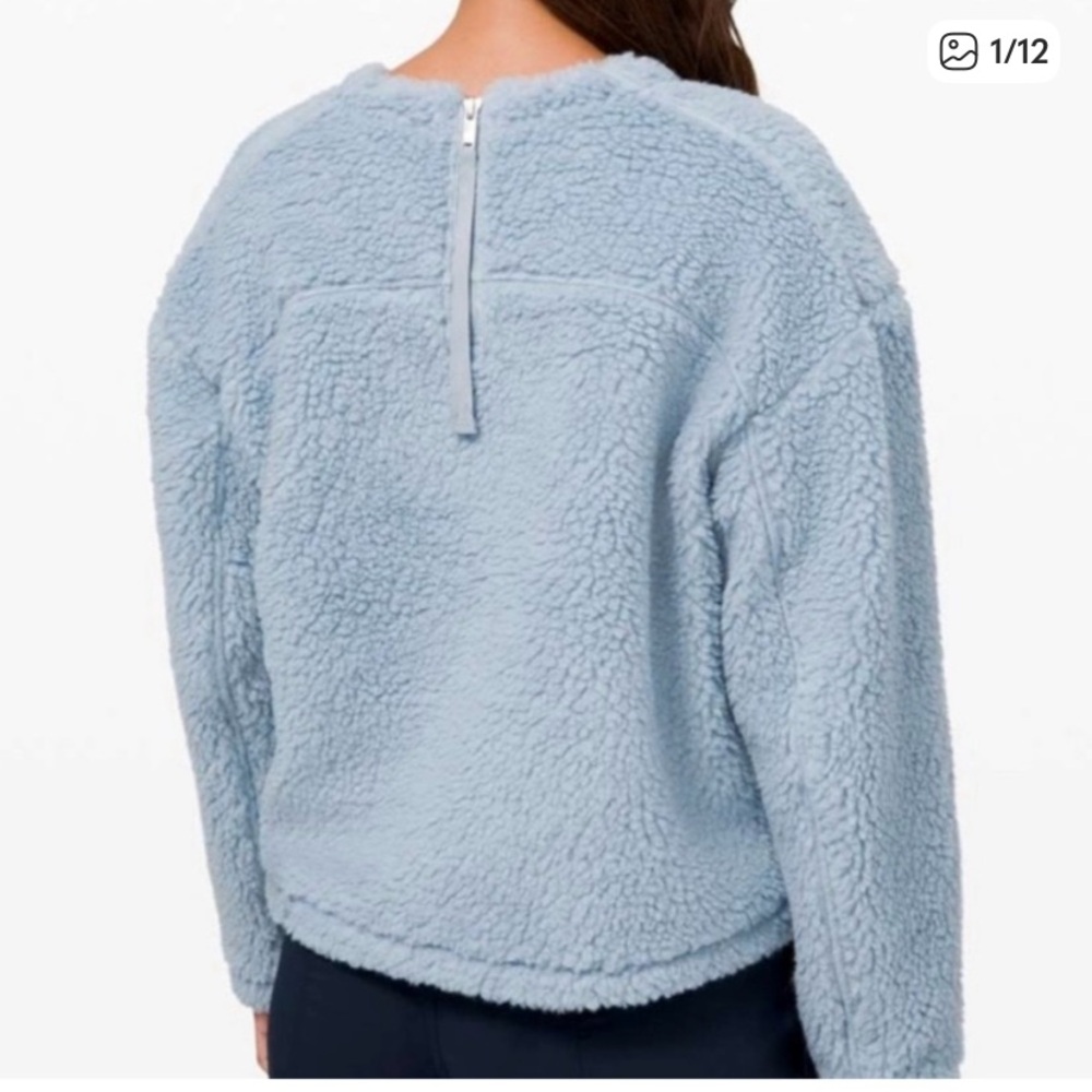 Lululemon Athletica Blue Whatever Crew wool blend Pullover Chambry size 4 EUC